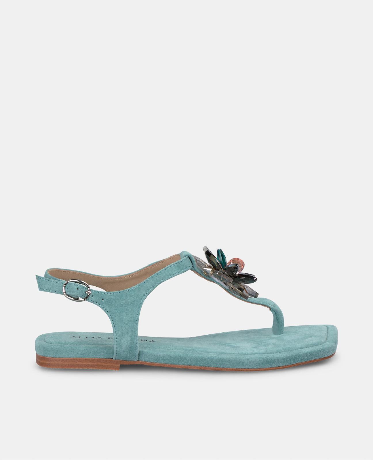 SANDALIA FLOR EFECTO CRISTAL