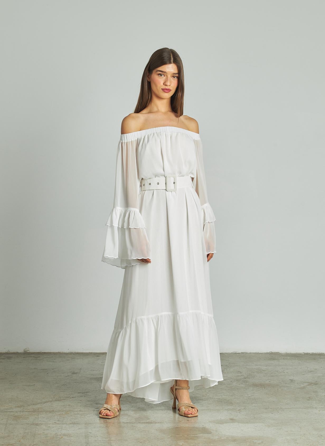 VESTIDO PALABRA HONOR FLORES