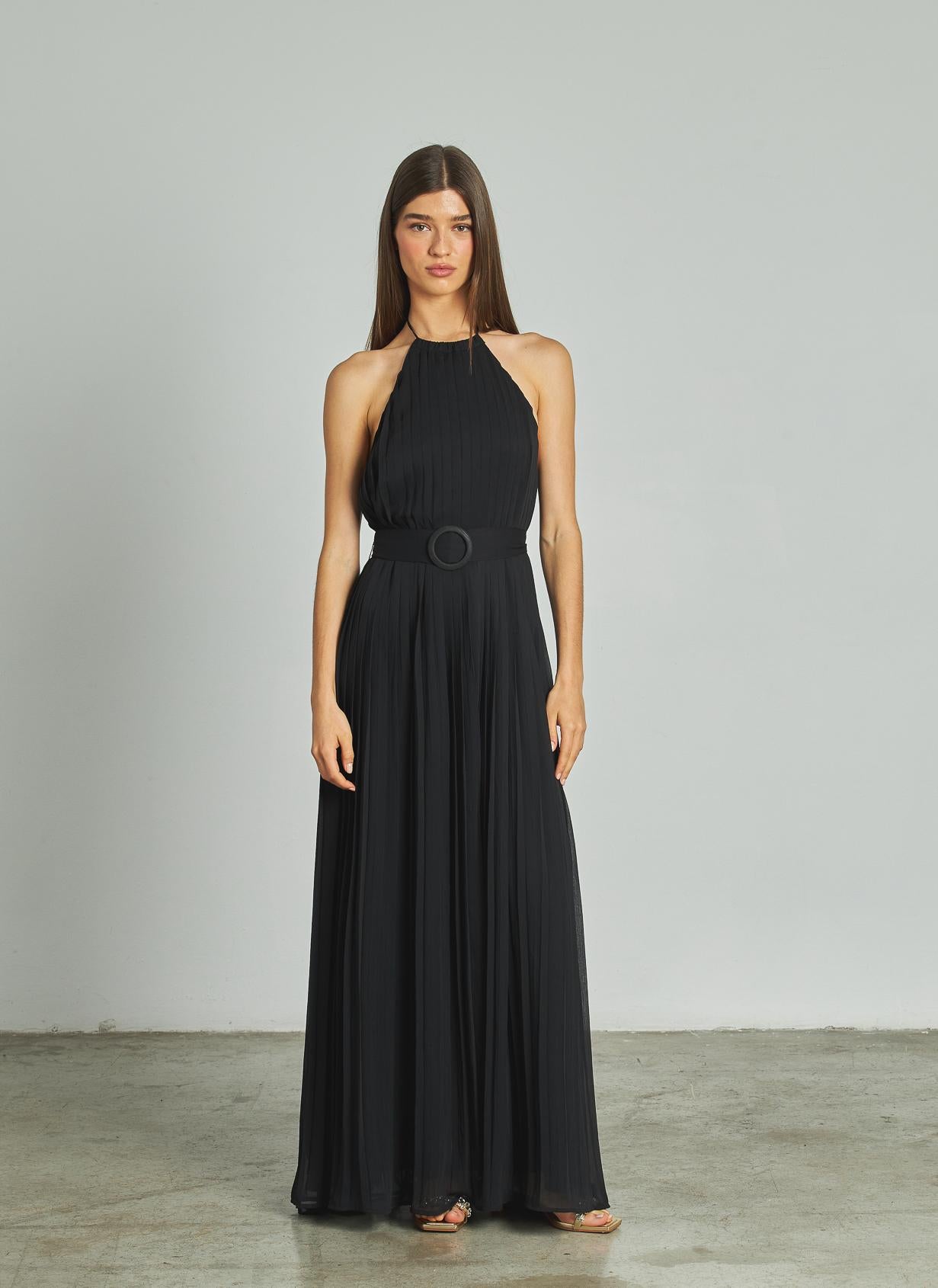 VESTIDO LARGO CUELLO HALTER