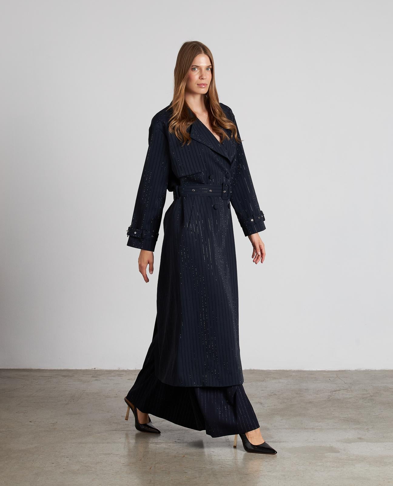 TRENCH CRUZADA BRILLOS