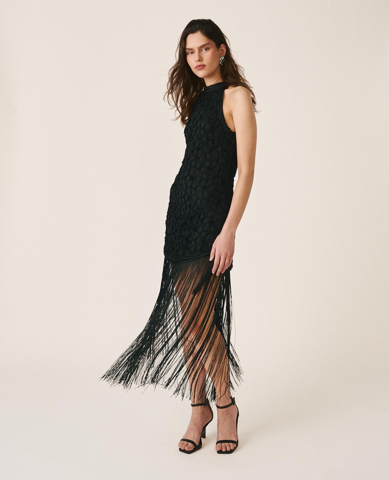VESTIDO MIDI FLECOS