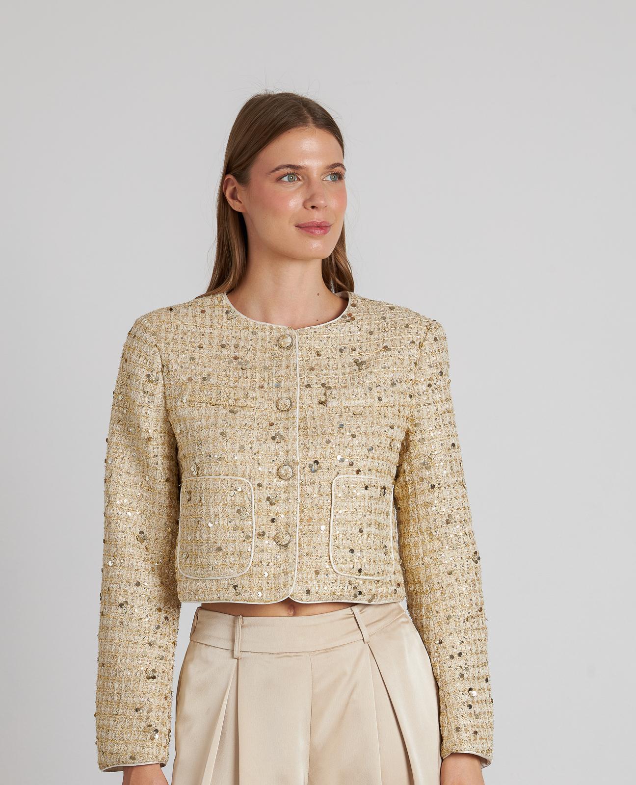 CHAQUETA ESTRUCTURA LENTEJUELAS