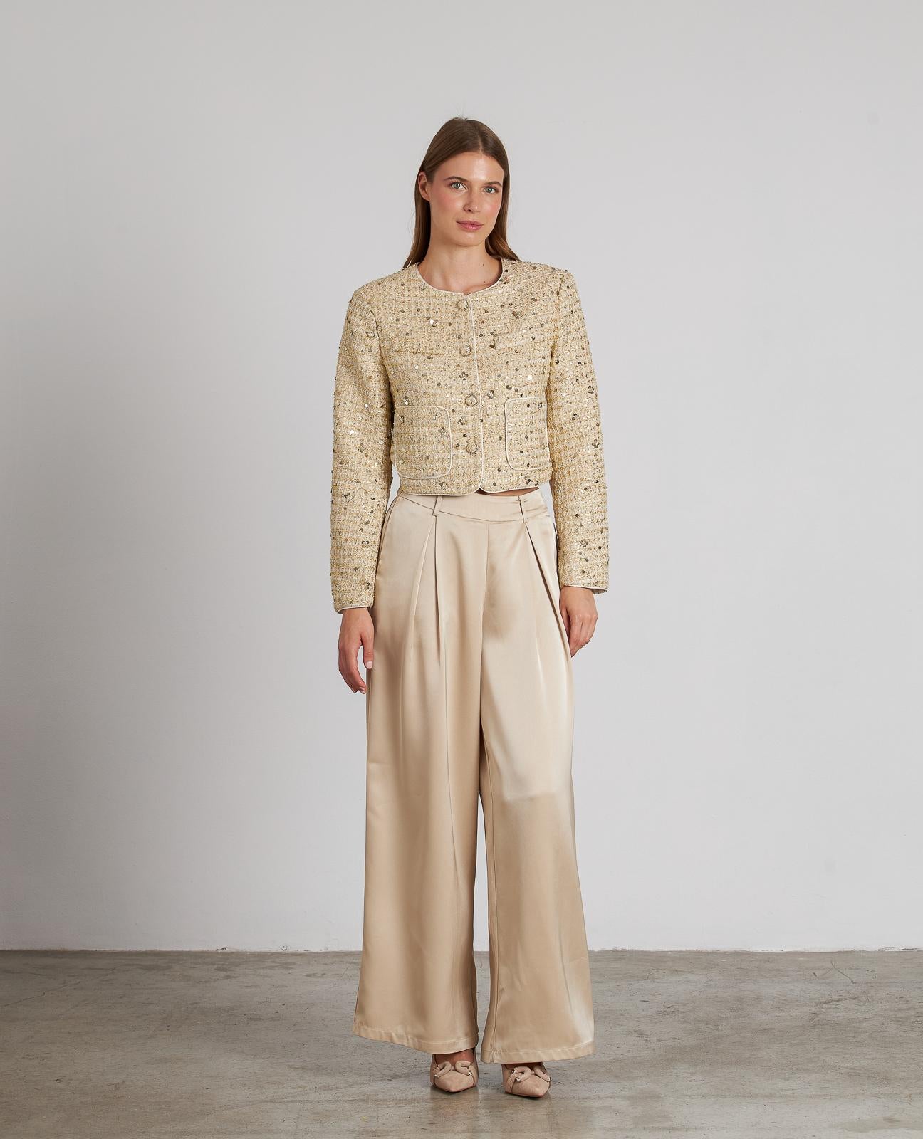 CHAQUETA ESTRUCTURA LENTEJUELAS