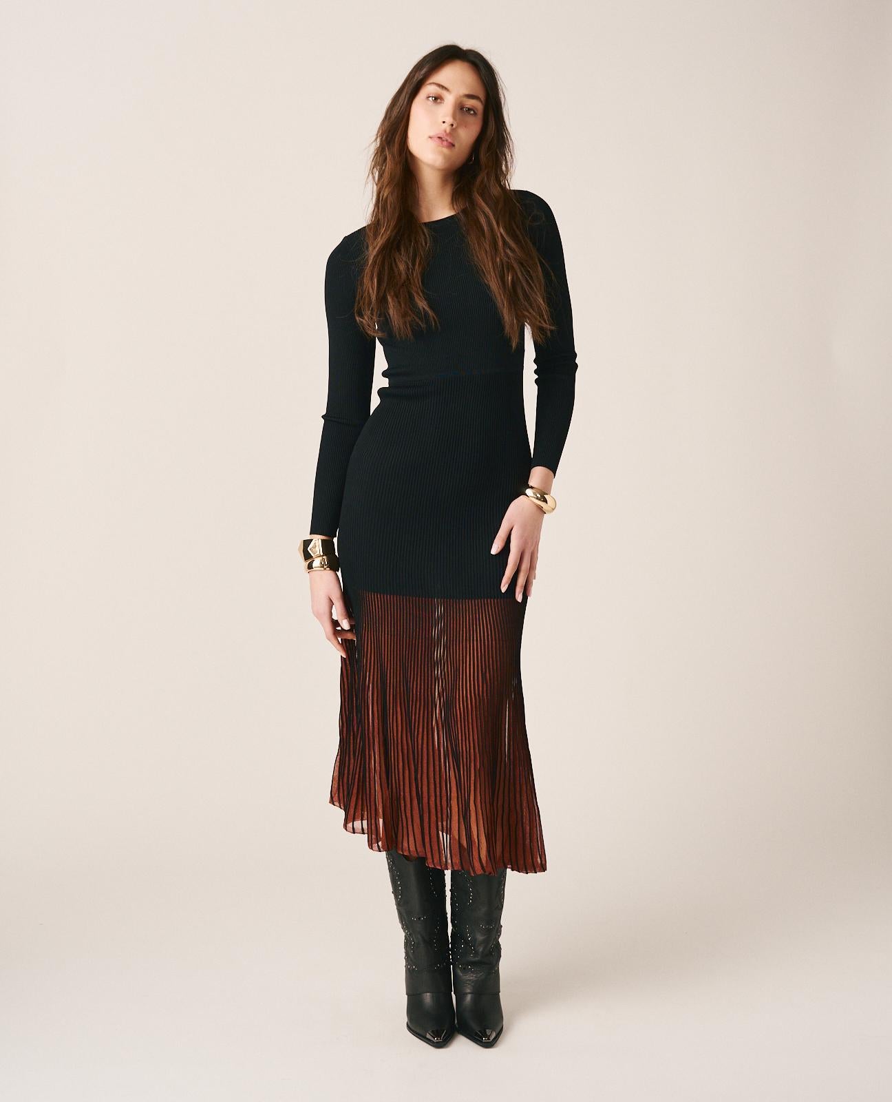 VESTIDO FALDA PLISADA