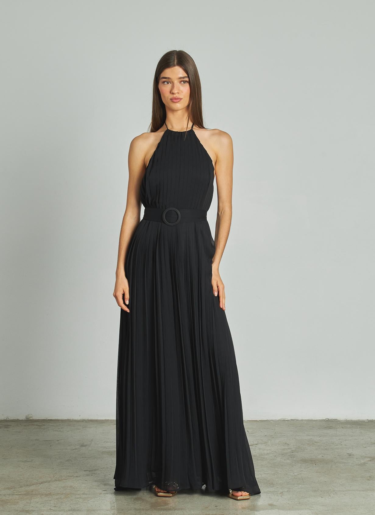 VESTIDO LARGO CUELLO HALTER