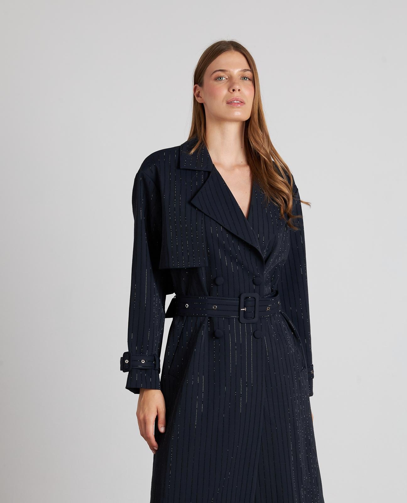 TRENCH CRUZADA BRILLOS