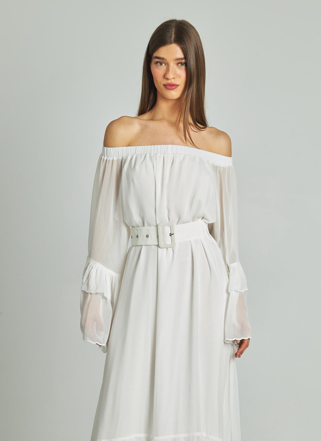 VESTIDO PALABRA HONOR FLORES