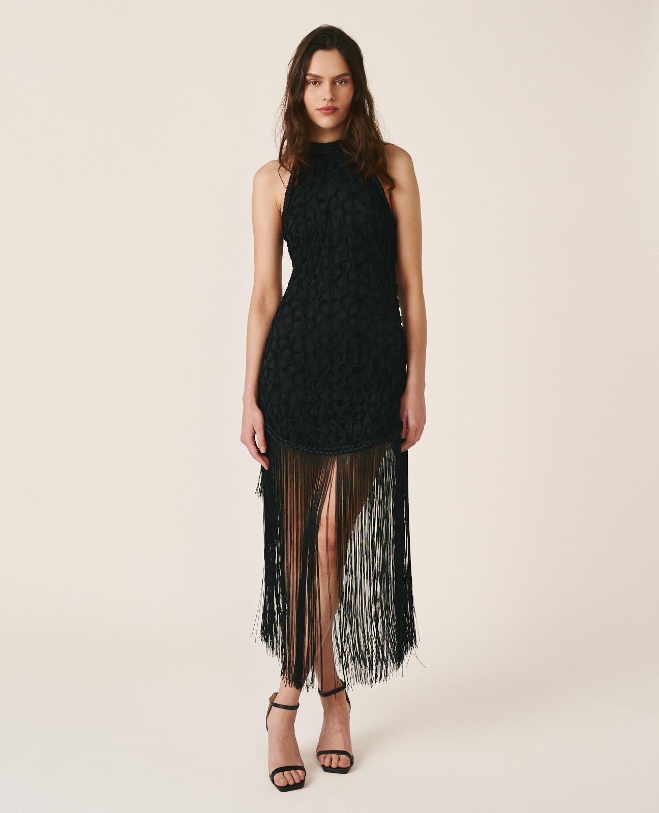 VESTIDO MIDI FLECOS