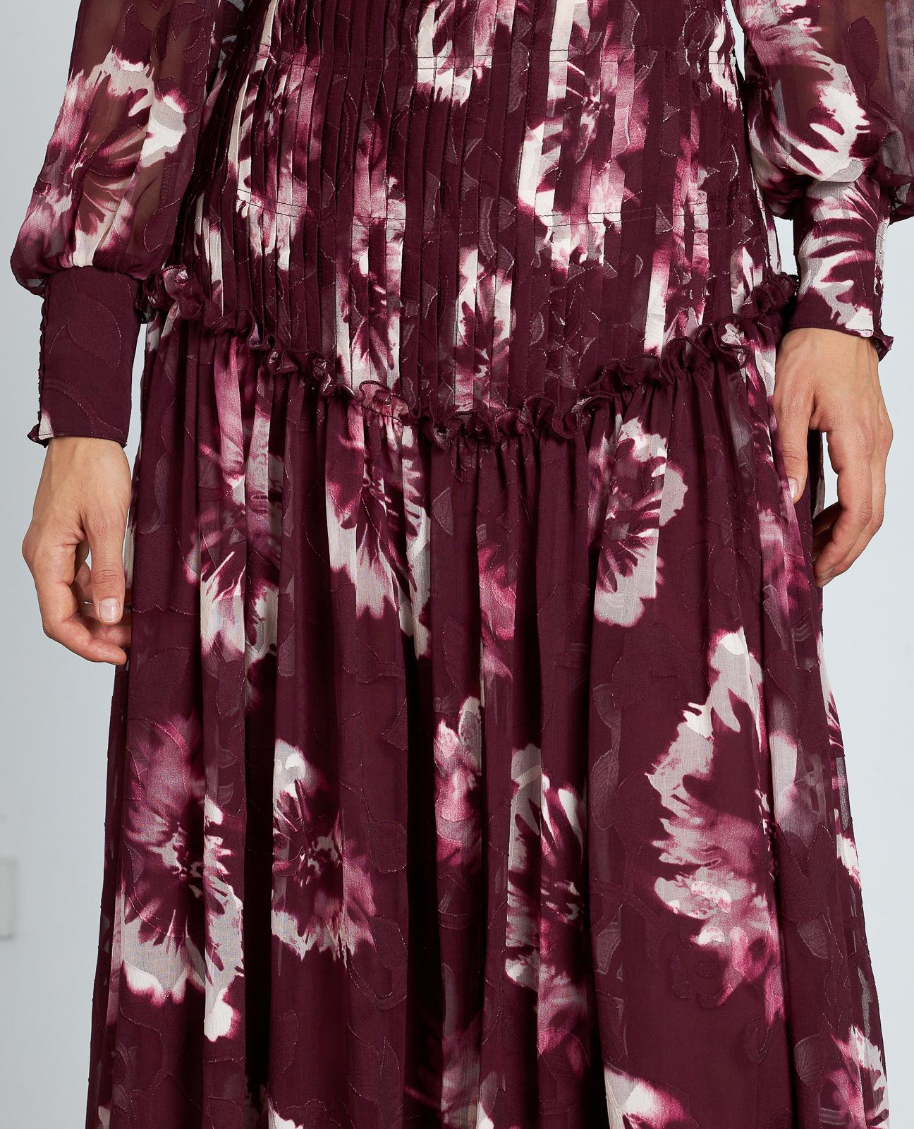 VESTIDO LARGO ESTAMPADO FRUNCIDO