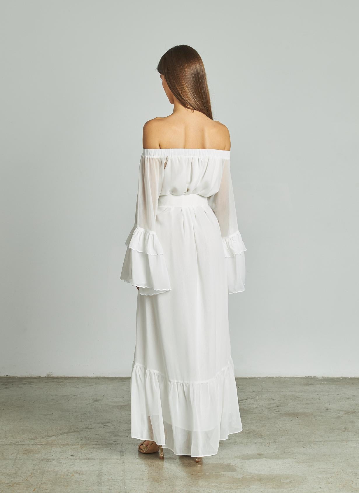 VESTIDO PALABRA HONOR FLORES