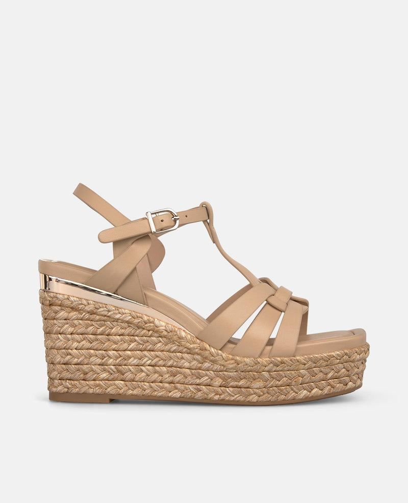 SANDALIA CUÑA ESPARTO MULTIPLE TIRAS