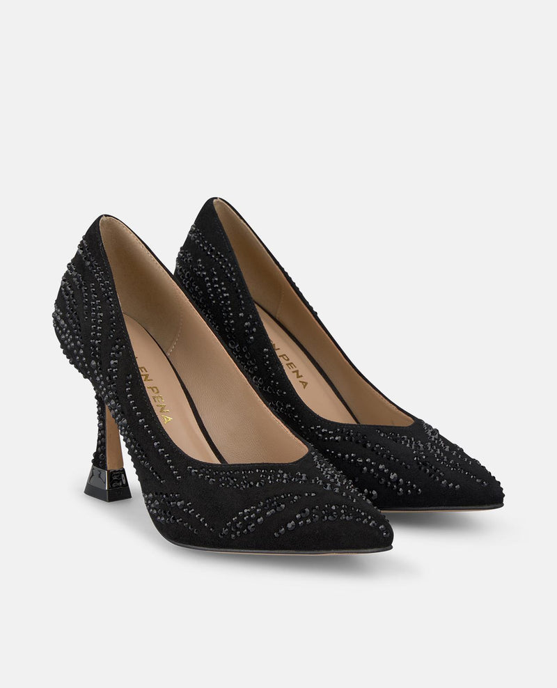 ZAPATO ALTO DETALLE PEDRERÍA