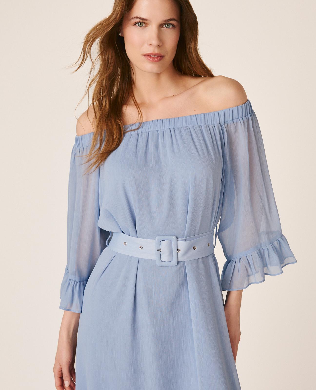 VESTIDO MIDI MANGA ACAMPANADA