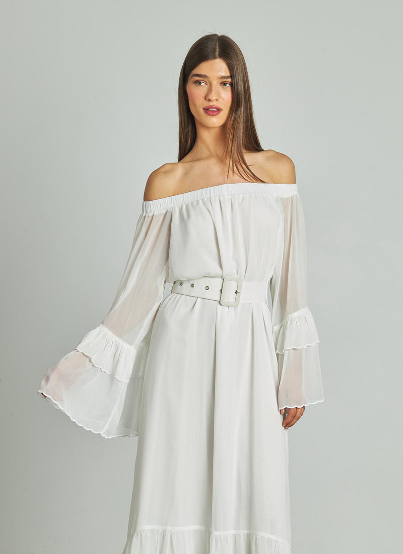 VESTIDO PALABRA HONOR FLORES