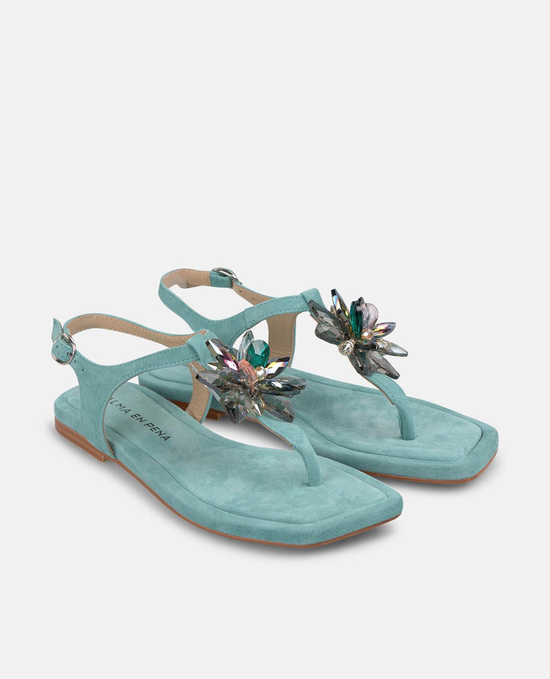 SANDALIA FLOR EFECTO CRISTAL