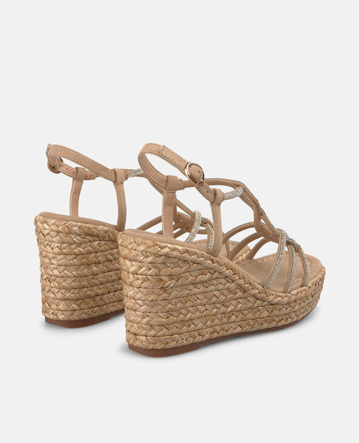 SANDALIA DE PLATAFORMA CON TIRAS ENTRELAZADAS