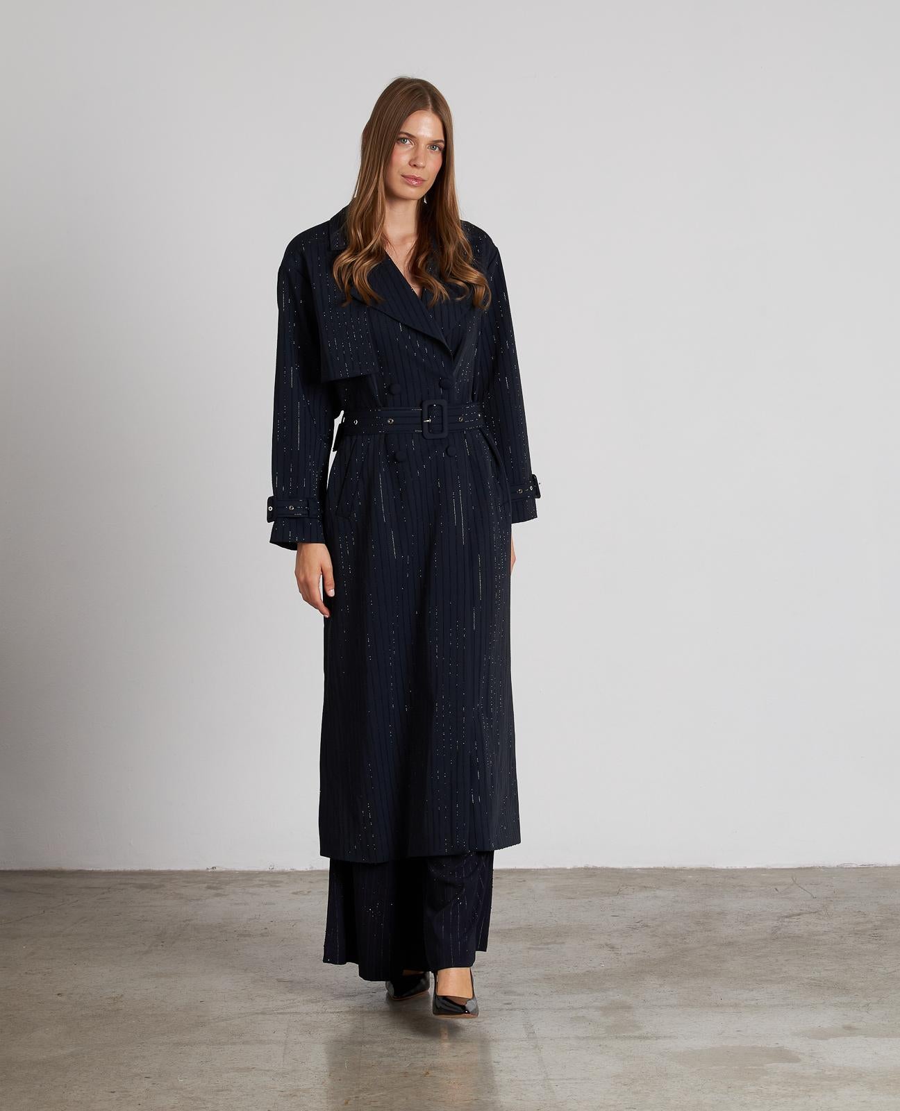 TRENCH CRUZADA BRILLOS