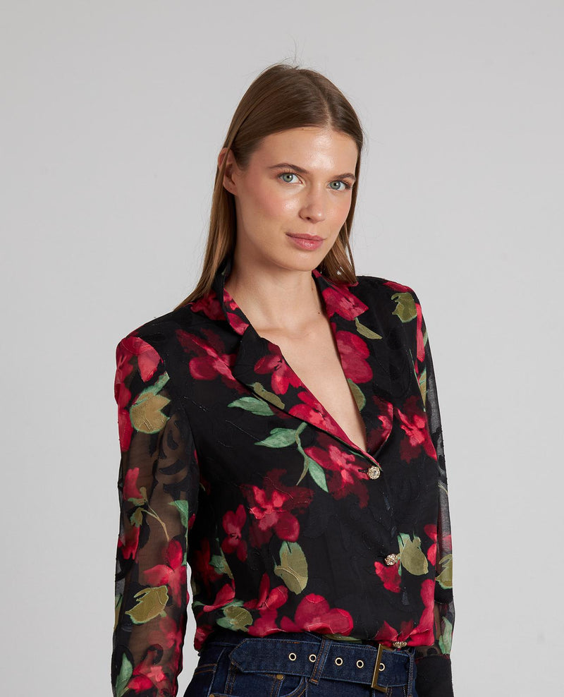 CAMISA MANGA SEMITRANSPARENTE