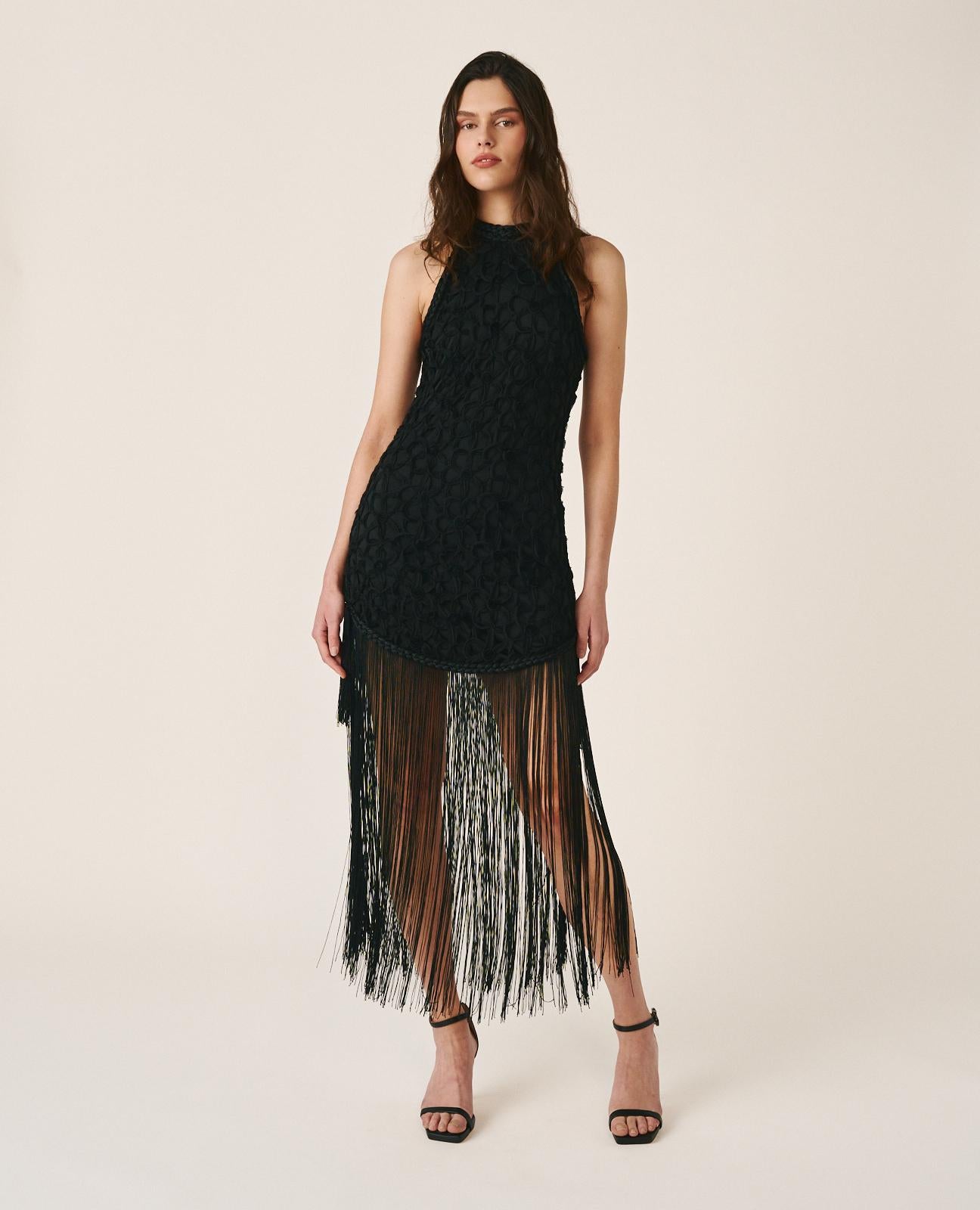 VESTIDO MIDI FLECOS