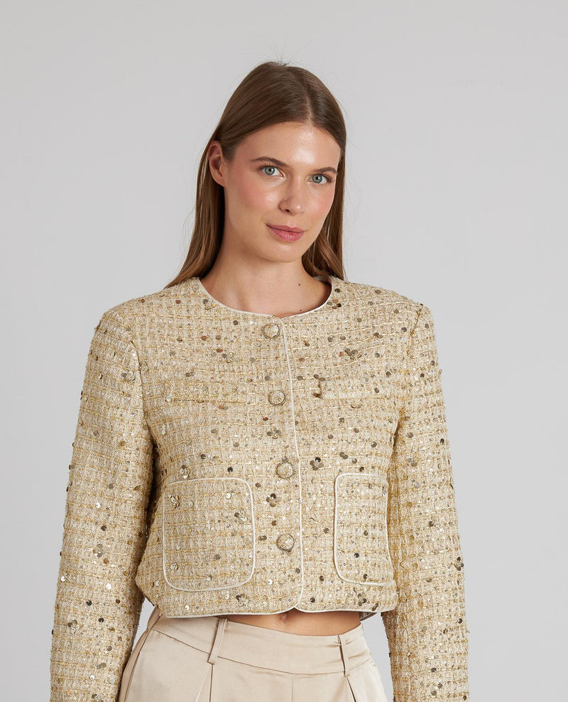 CHAQUETA ESTRUCTURA LENTEJUELAS