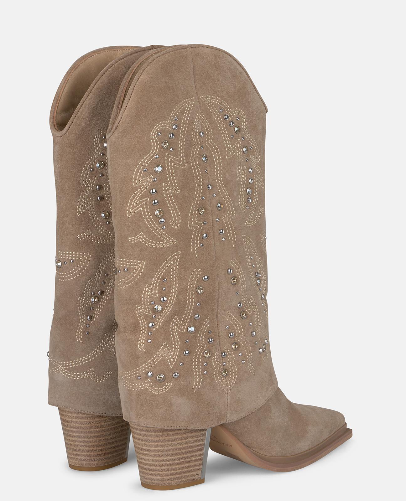 BOTA POLAINA BORDADA