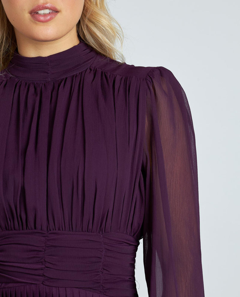 VESTIDO LARGO CON FRUNCIDO