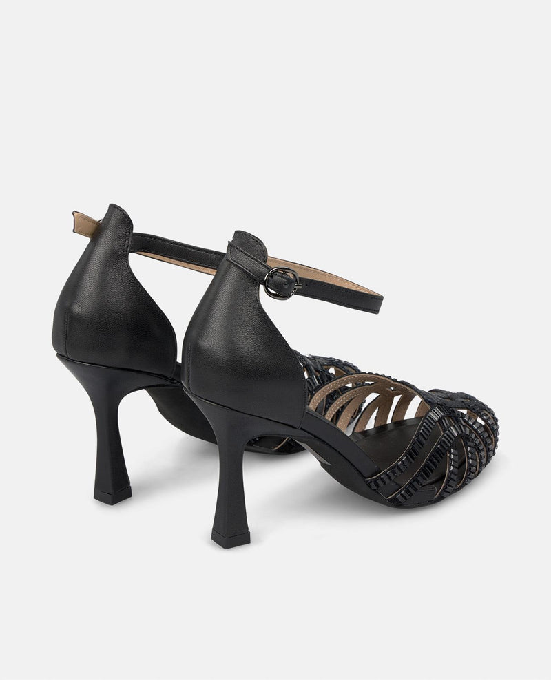 SANDALIA TACÓN PEDRERÍA ESPEJO