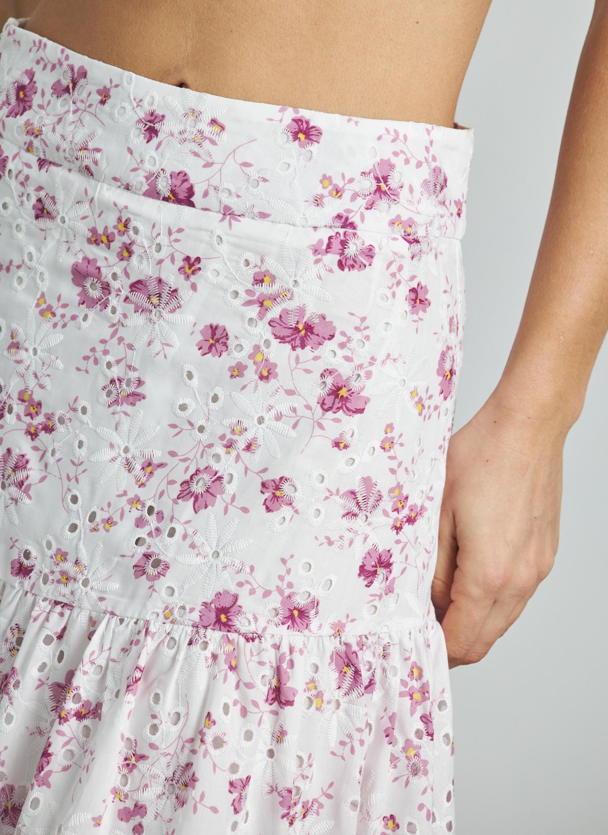 FALDA LARGA ESTAMPADA VOLANTE