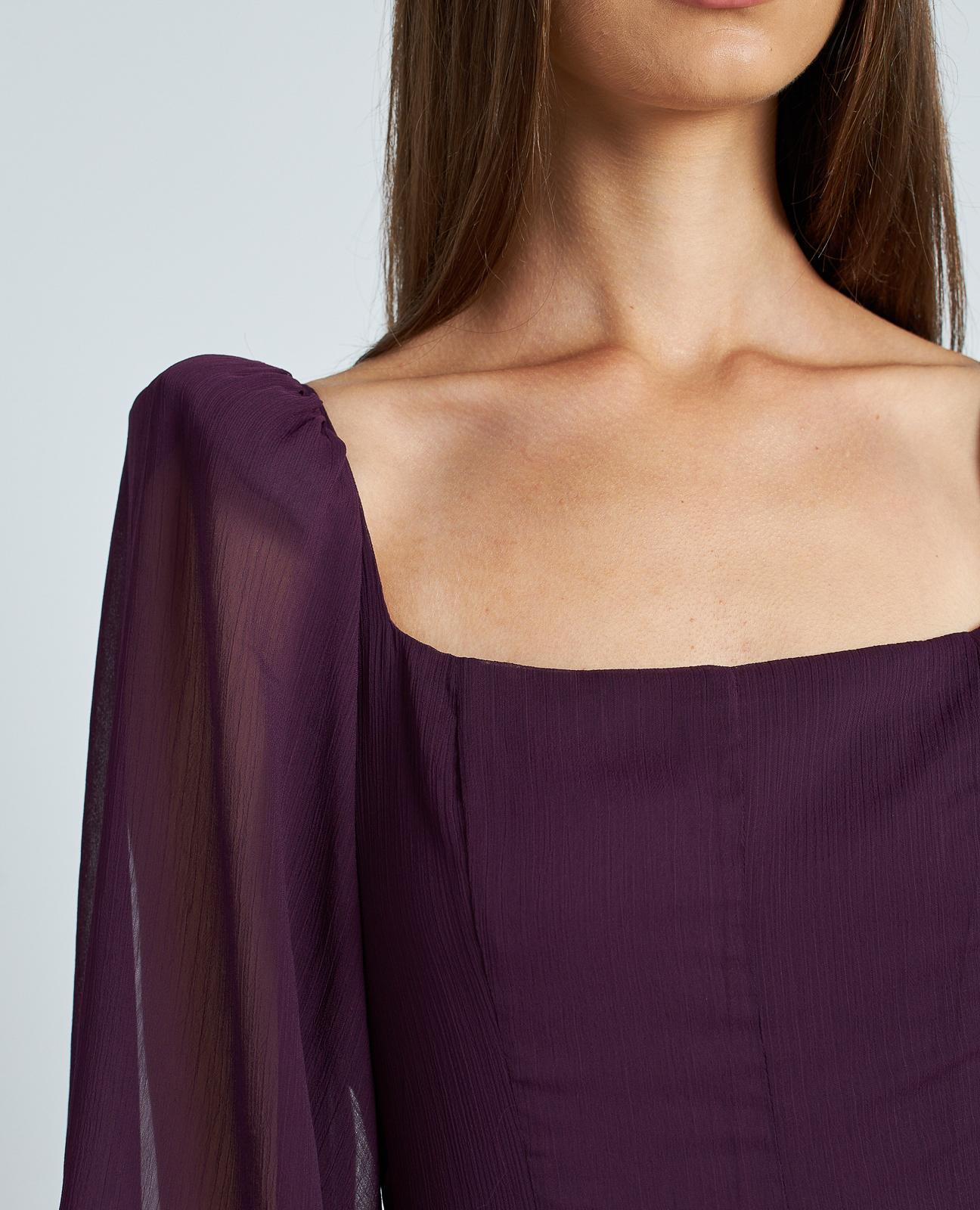 VESTIDO LARGO MANGA ABULLONADA