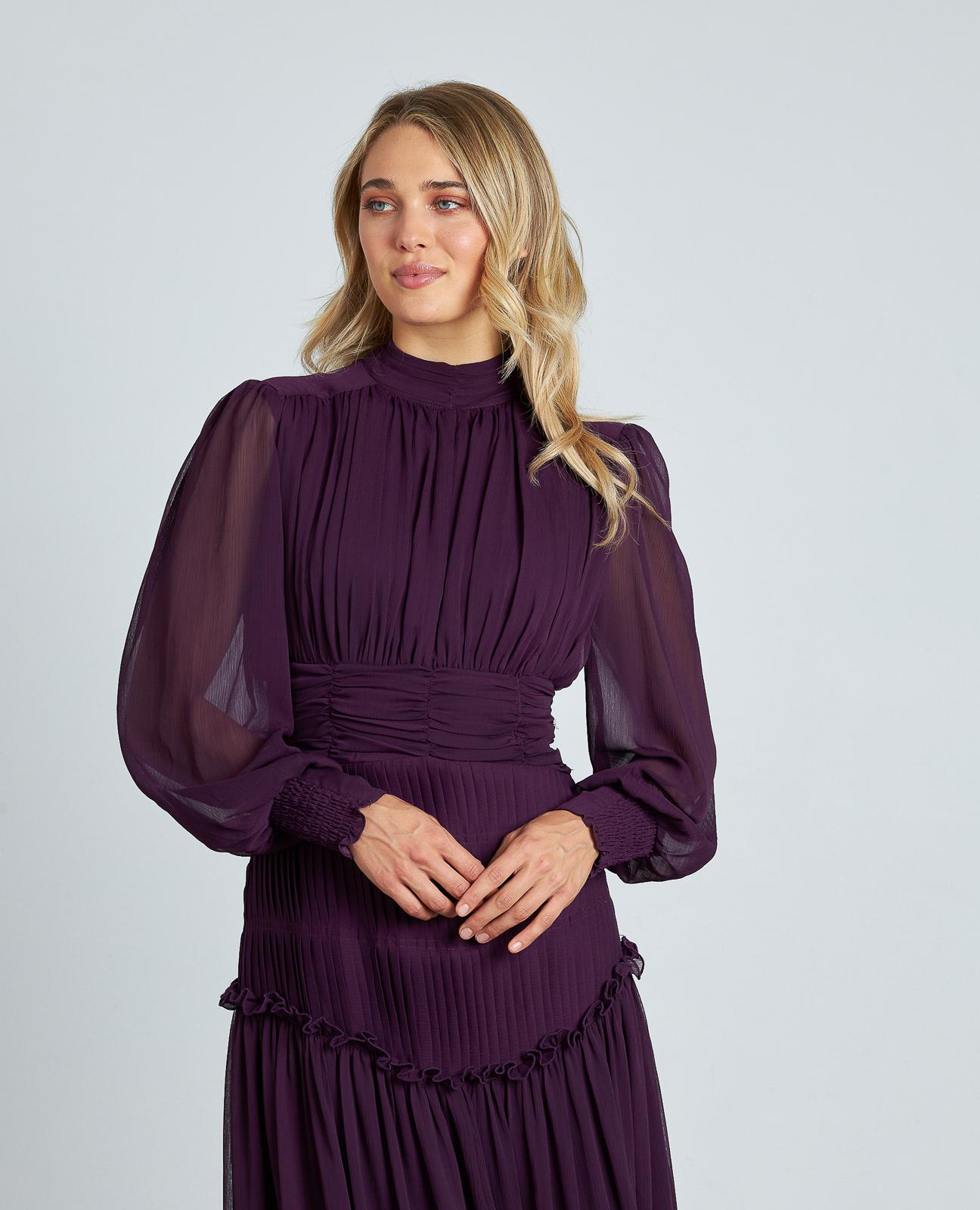 VESTIDO LARGO CON FRUNCIDO