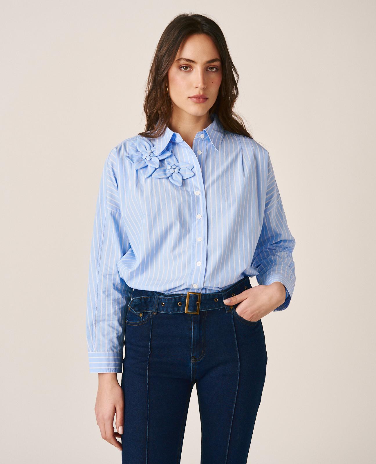 CAMISA RAYADA FLORES