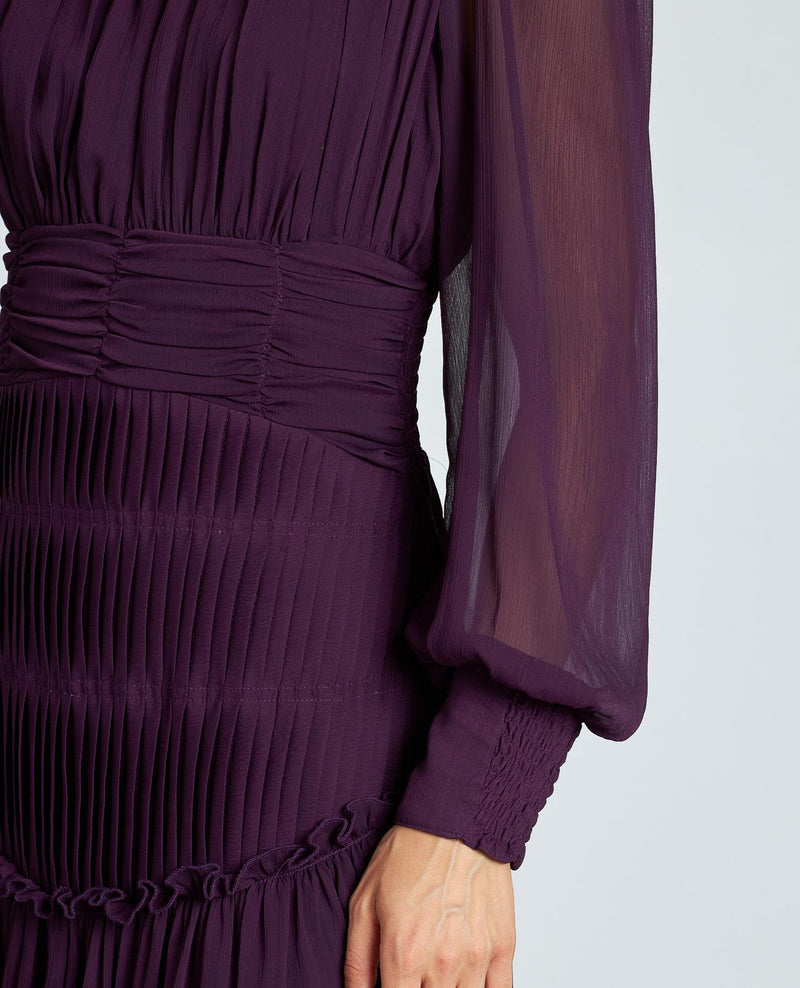 VESTIDO LARGO CON FRUNCIDO