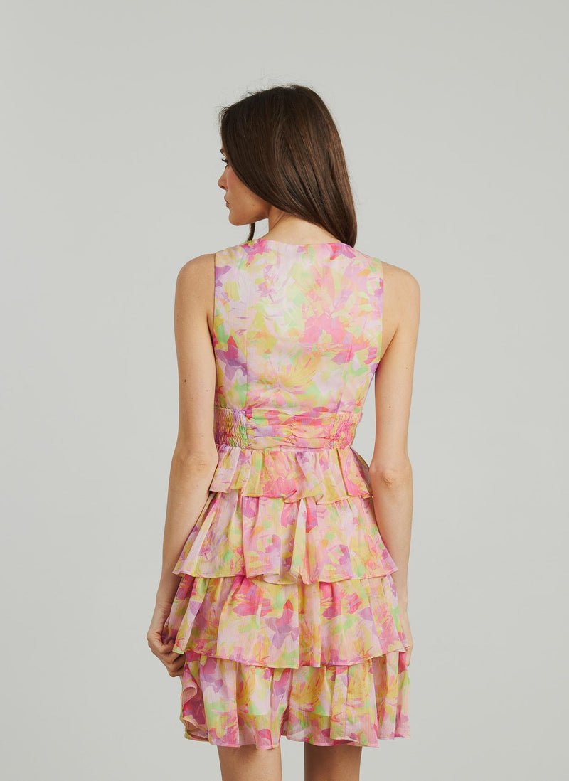 VESTIDO VOLANTES CINTURA FRUNCES