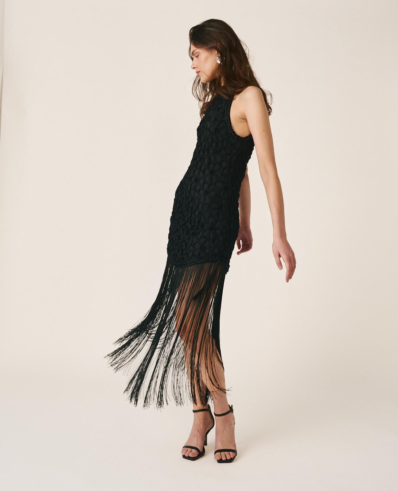 VESTIDO MIDI FLECOS