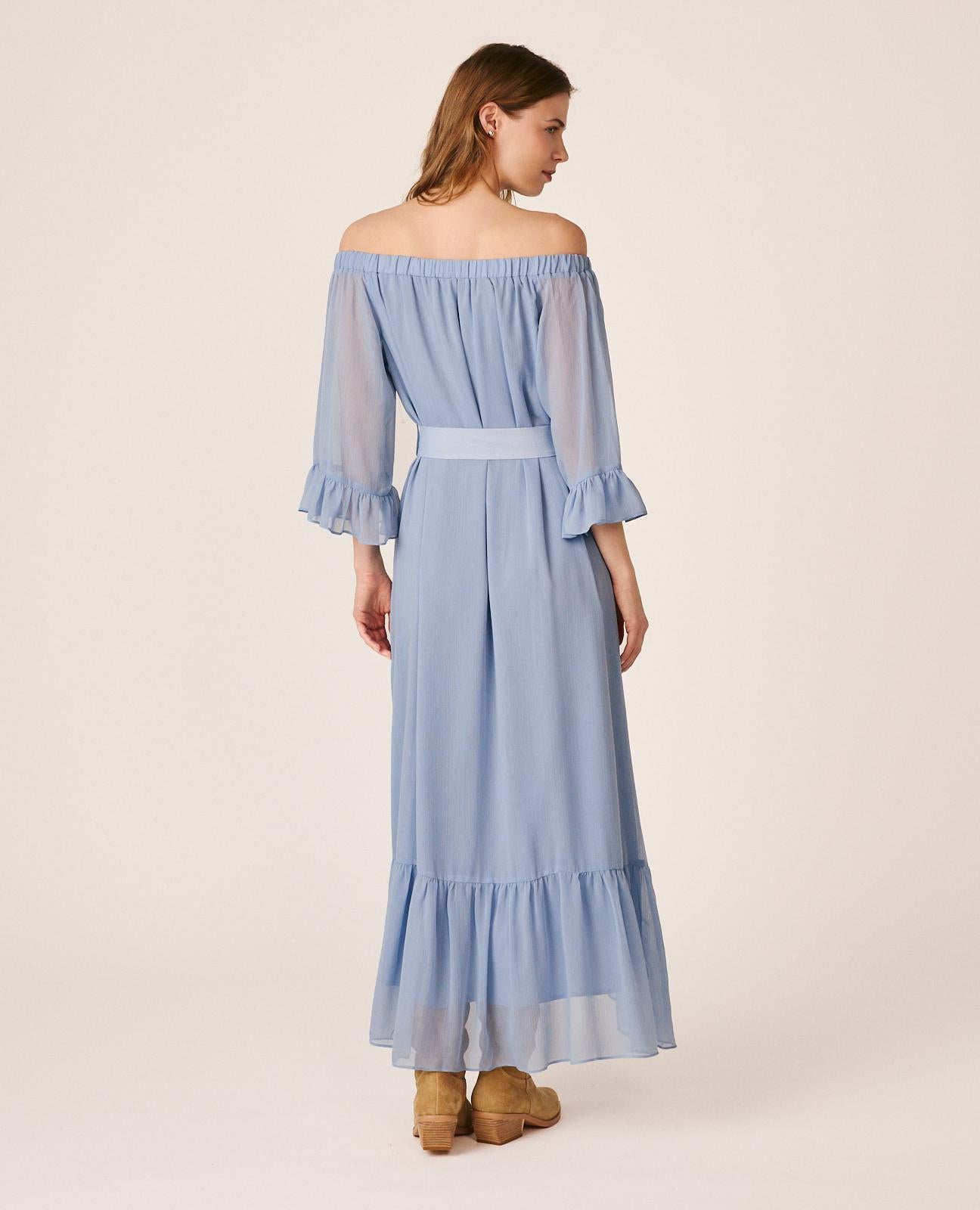 VESTIDO MIDI MANGA ACAMPANADA