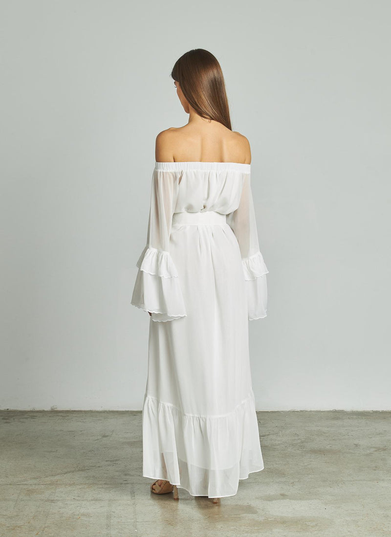 VESTIDO PALABRA HONOR FLORES