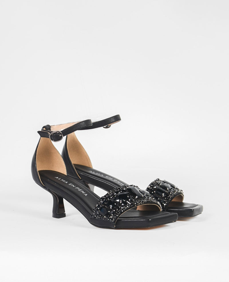 SANDALIA TACÓN TIRA JOYA